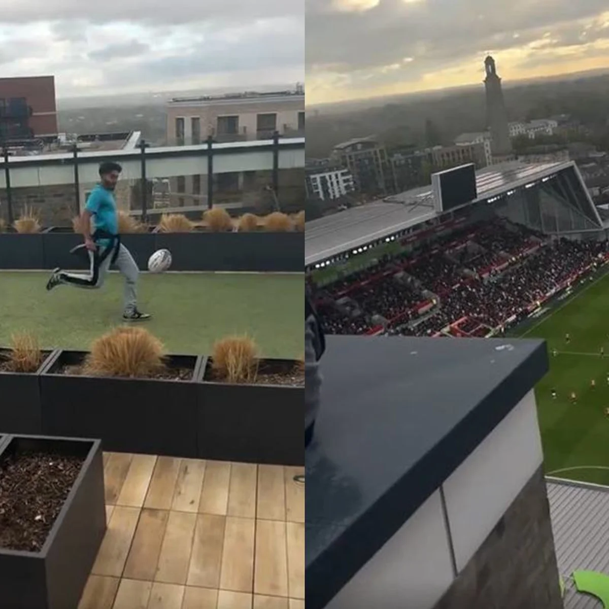 Brentford denuncia homem que chutou bola de rugby de prédio no estádio