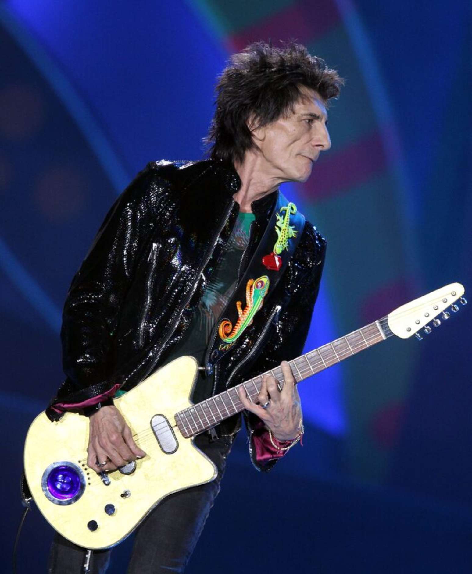 O guitarrista Ronnie Wood dos Rolling Stones em 2016