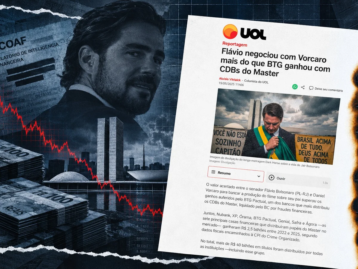 UOL apaga reportagem que compara dinheiro de Vorcaro para Dark Horse com ganhos do BTG no Master