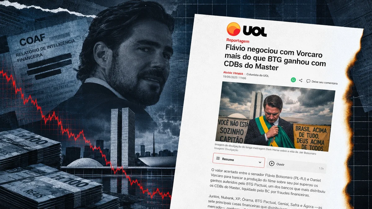 UOL apaga reportagem que compara dinheiro de Vorcaro para Dark Horse com ganhos do BTG no Master