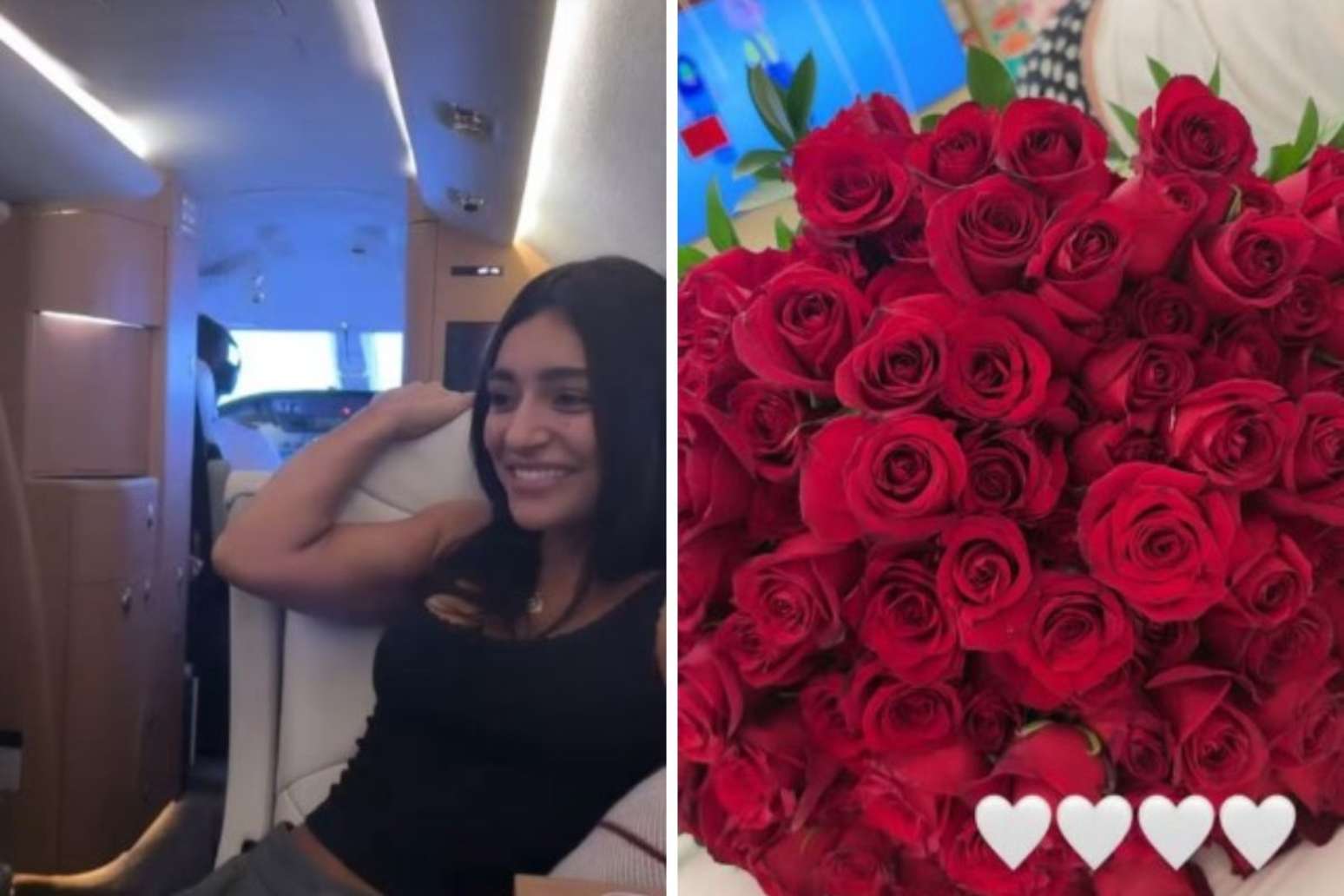 Virginia grava Duda Freire com receio do tremor na aeronave | Virginia posta flores que recebeu
