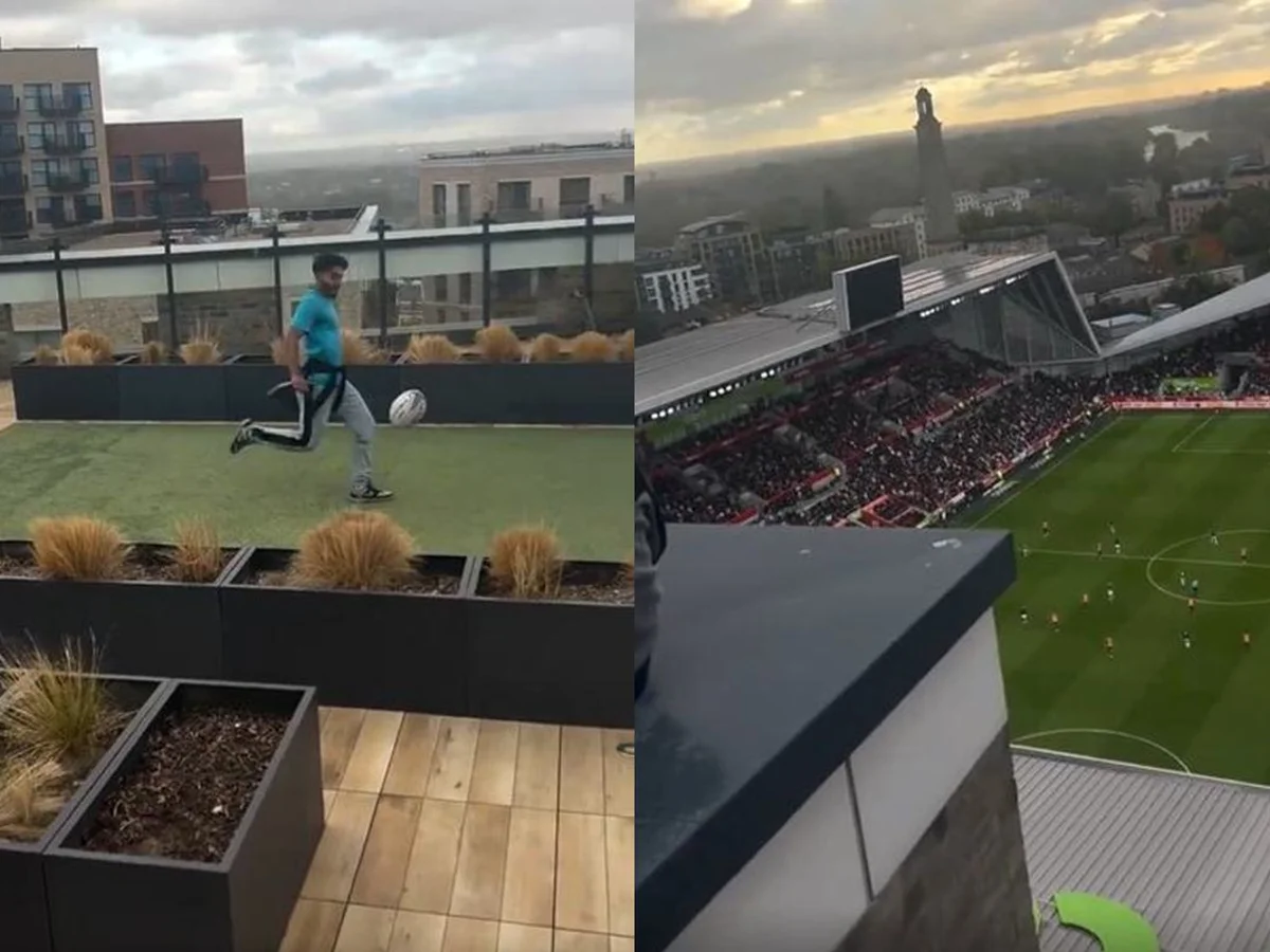 Brentford denuncia homem que chutou bola de rugby de prédio no estádio