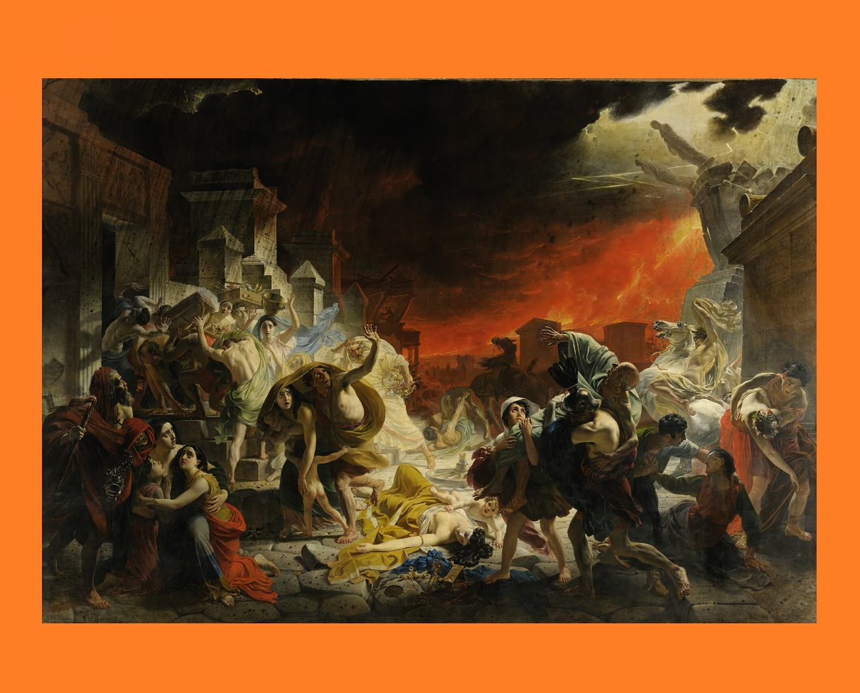 “O Último Dia de Pompeia”, de de Karl Bryullov (1799-1852), sobre a erupção do Vesúvio no ano 79