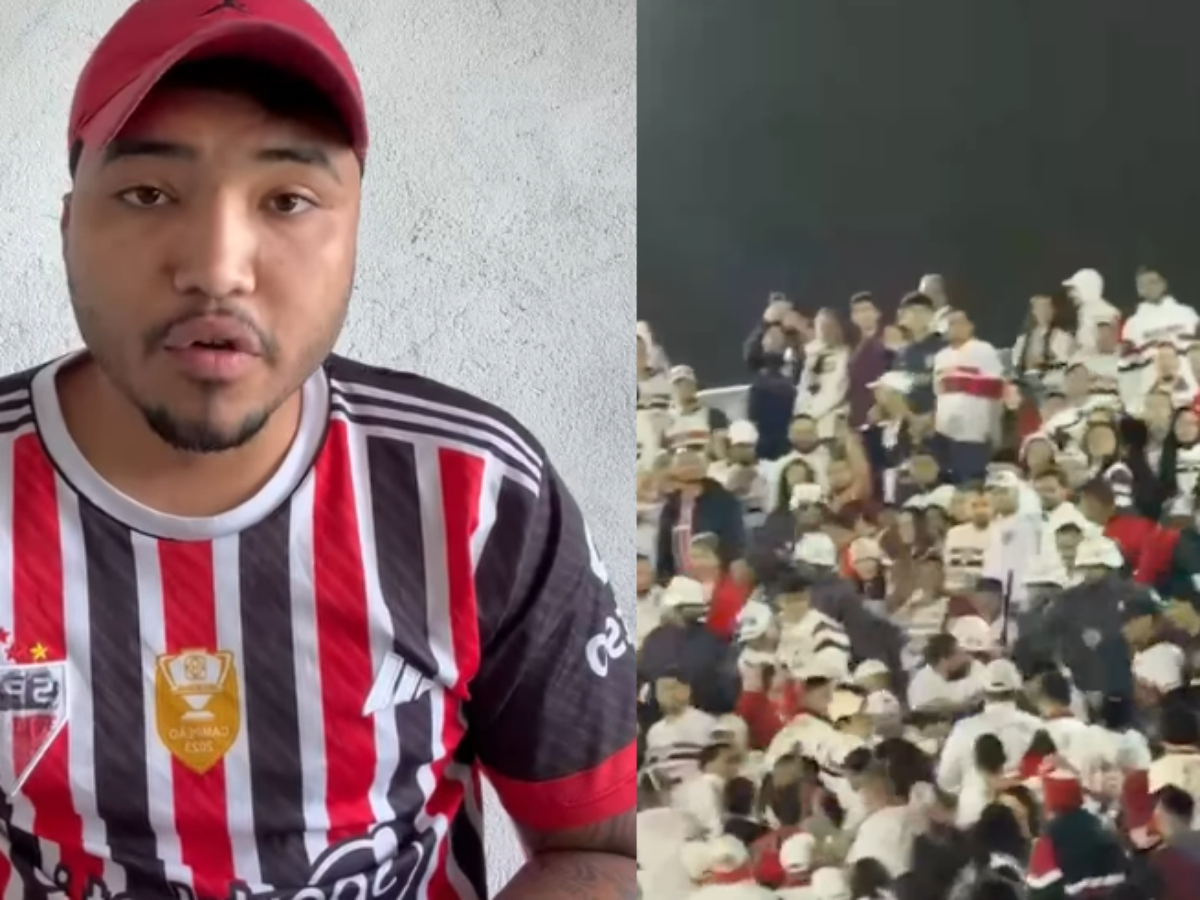 'Ia pular da arquibancada', diz torcedor que foi confundido e agredido pela torcida do São Paulo