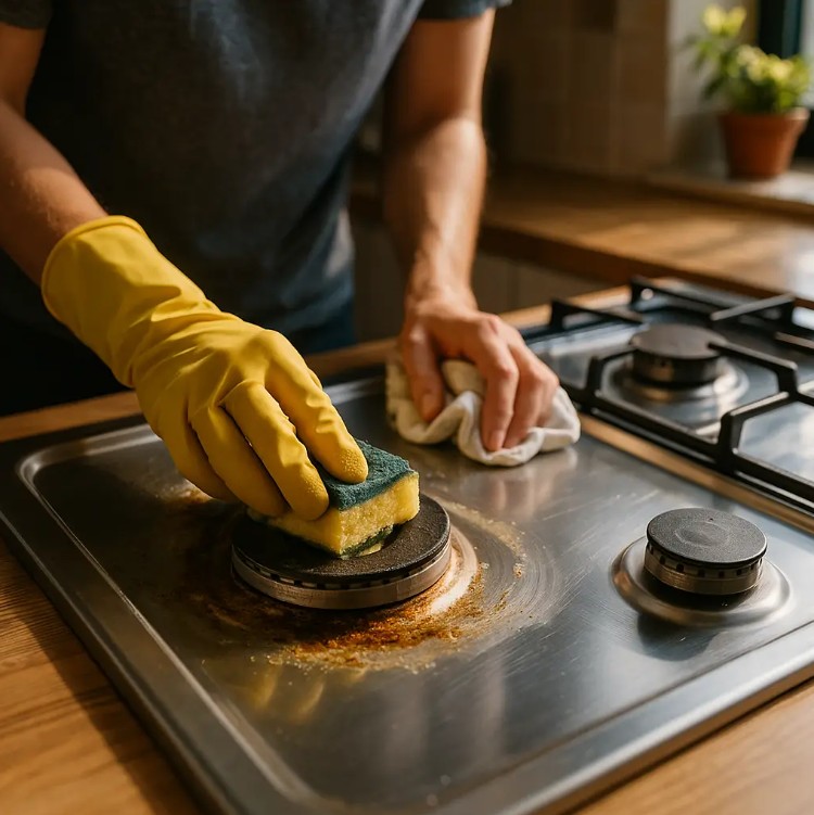 Como limpar fogão engordurado sem riscar o inox?